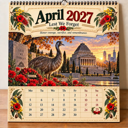 🔥🦘2027 Australia 125th Anniversary Wall Calendar 🐨