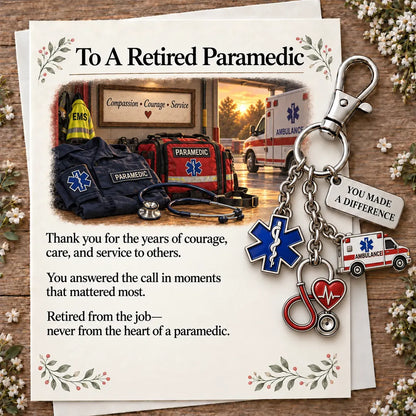 ✨ The 'You Make a Difference' Retirement Appreciation Gift Set – Keychain & Greeting Card ✨