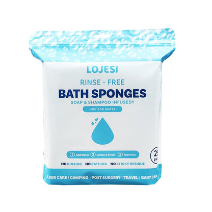💯Disposable Rinse Free Bathing Wipes - 25 Pack - All-in-1 Single Use Shower Wipes, Simply Dampen, Lather, and Dry Without Shampoo or Rinsing💧