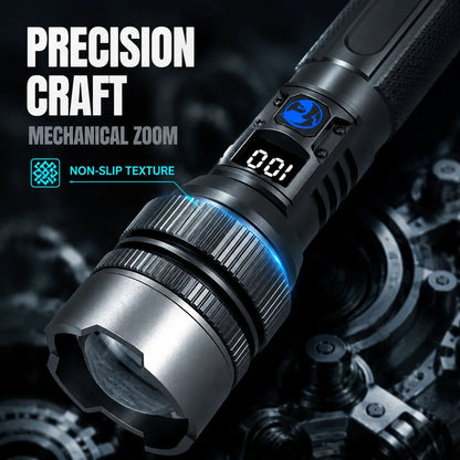 🔥 HOT SALE 50% OFF 💎 High-power flashlight: features an aluminum alloy heat-dissipating head and a telescopic zoom design for powerful, concentrated light; includes a digital battery level display.