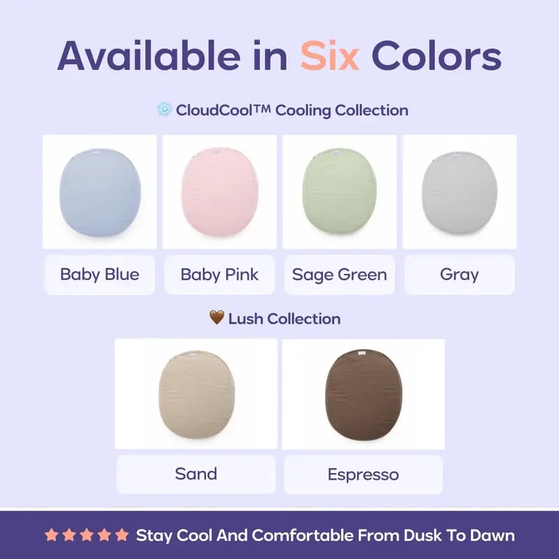 Mellow CloudCool & Lush Pebble Pillow | Washable Removable Cover Cushion