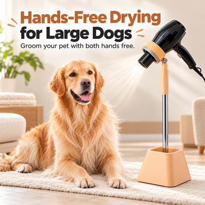 🐾 Hands-Free Pet Hair Dryer Stand – Adjustable Grooming Holder for Dogs & Cats