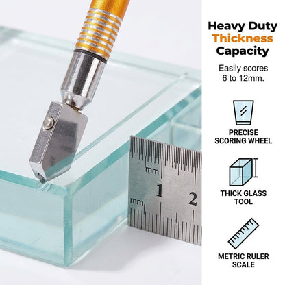 🔥Professional Diamond Glass Cutter with Alloy Handle Roller Wheel