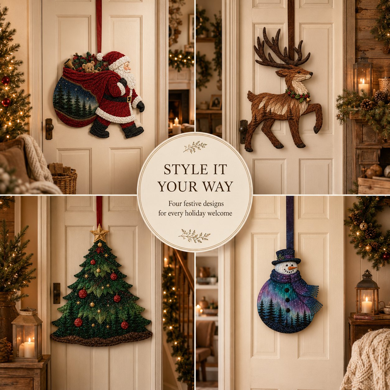 🔥Limited Time 50% OFF - 🧵 Christmas Fabric Art Door Hanging Craft Kit