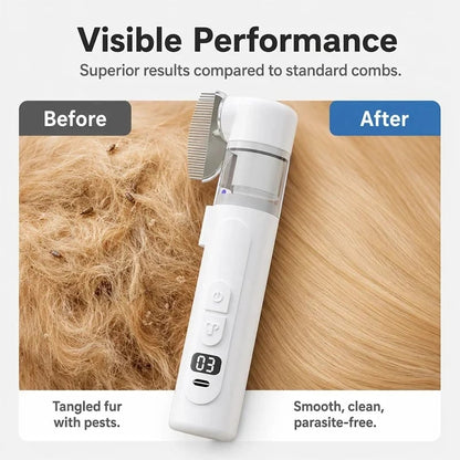 Electric Pet Grooming Comb – Suction & Detangling Tool