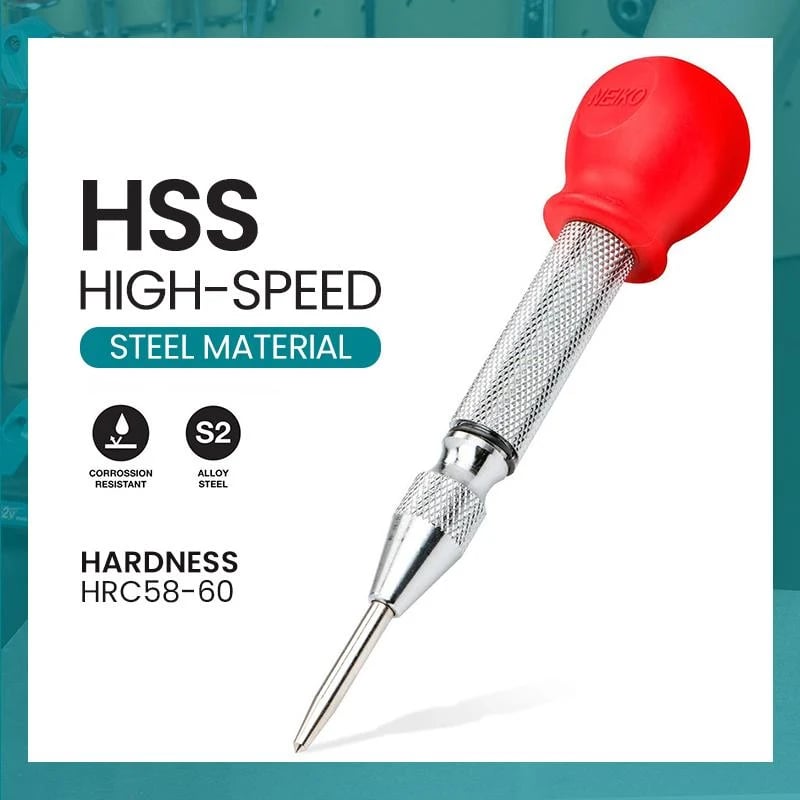 🔘 50% OFF! ⚡ Automatic Center Punch - Precision Marking for Metal/Wood, Spring-Loaded & Adjustable Force 🛠️📏