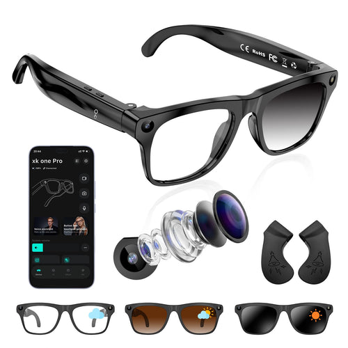 AI Smart Glasses with 4K Camera, Real-Time Translation & Open-Ear Audio