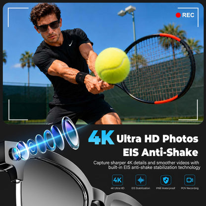 😎 AI Smart Glasses with 4K Camera 📸 | Live Translation • Open-Ear Audio • Hands-Free Recording