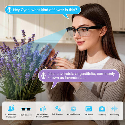 😎 AI Smart Glasses with 4K Camera 📸 | Live Translation • Open-Ear Audio • Hands-Free Recording