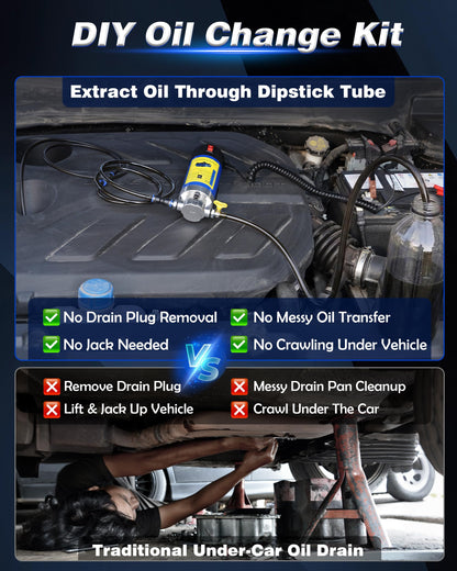 Oil Pump 12V 100W, Oil Extractor Pump for DIY Engine Oil Change