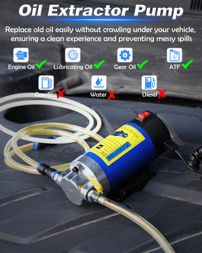 Oil Pump 12V 100W, Oil Extractor Pump for DIY Engine Oil Change