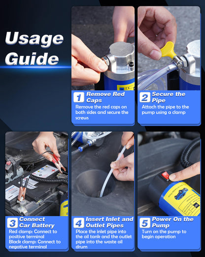 Oil Pump 12V 100W, Oil Extractor Pump for DIY Engine Oil Change