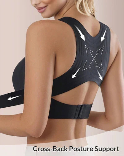 👙 Front Closure Cross-Back Wireless Posture Bra – Ultra Push-Up, All-Day Comfort & Natural Lift for a Slimmer, Taller Silhouette 💖