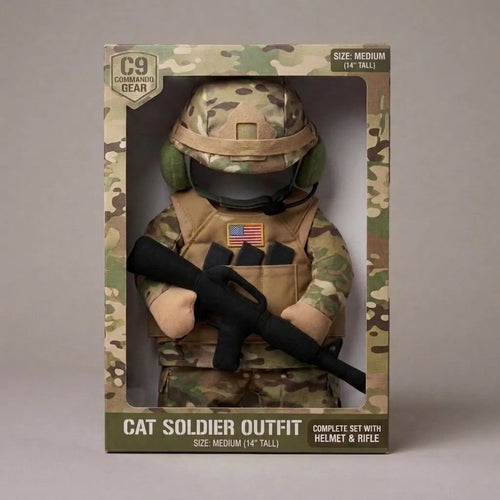 Cat Soldier Outfit – Tactical Military Costume for Cats