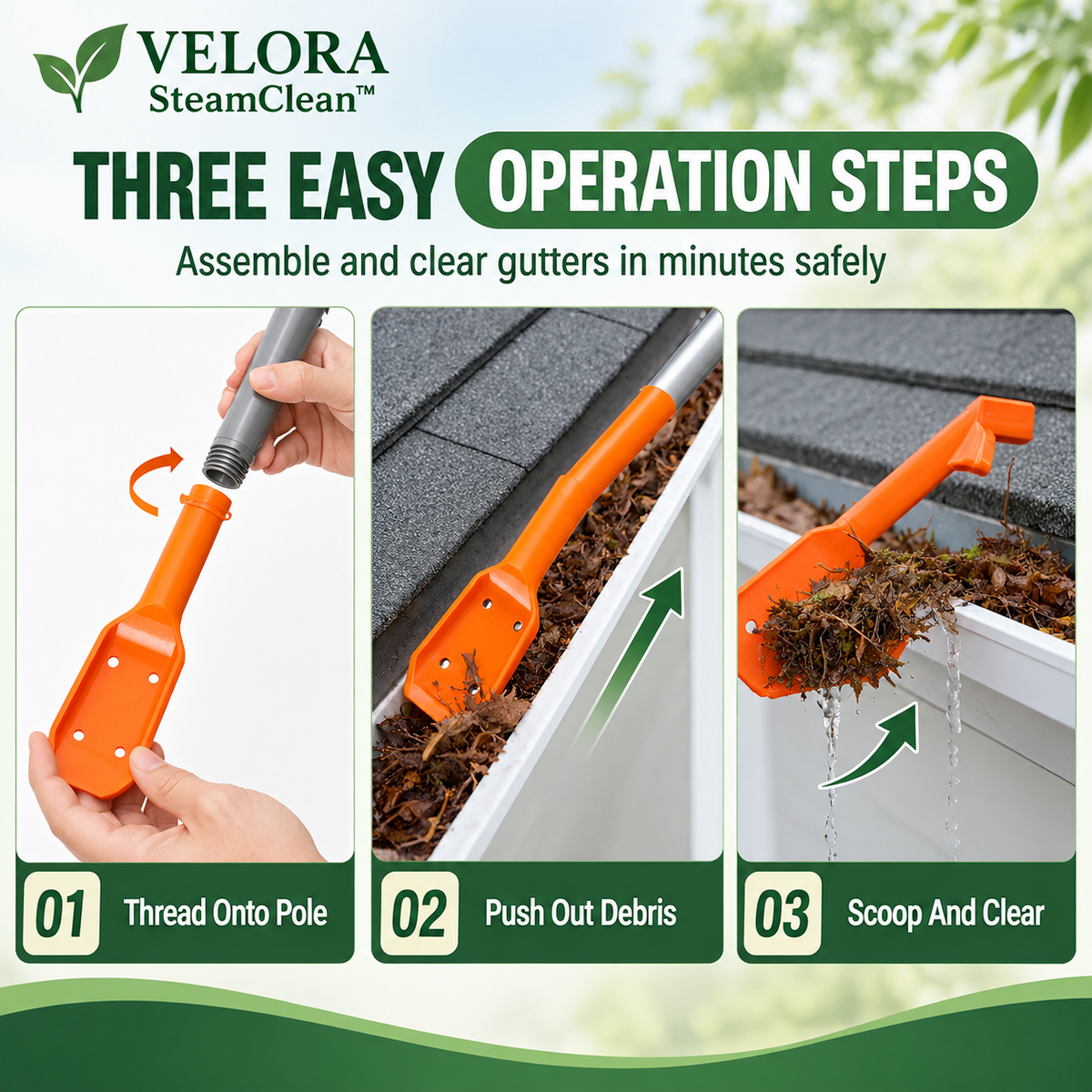 VELORA GUTTERPRO™ — Gutter Cleaning Tool