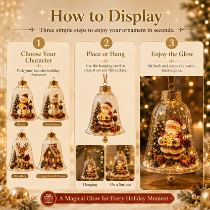 🎄 Glowing Christmas Story Ornament – Light-Up Mini Holiday Scene