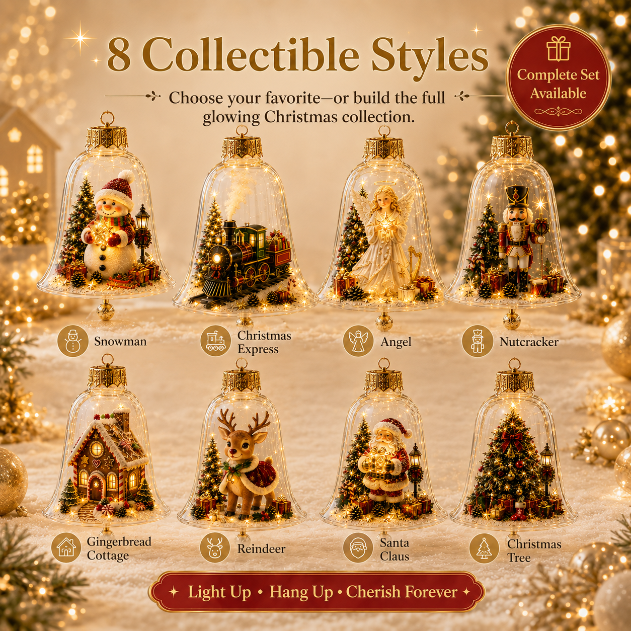 🎄 Glowing Christmas Story Ornament – Light-Up Mini Holiday Scene