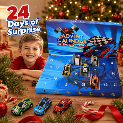 🎄24-Day Christmas Advent Calendar – Surprise Toy Race Cars Set 🚗