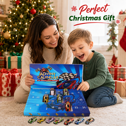 🎄24-Day Christmas Advent Calendar – Surprise Toy Race Cars Set 🚗