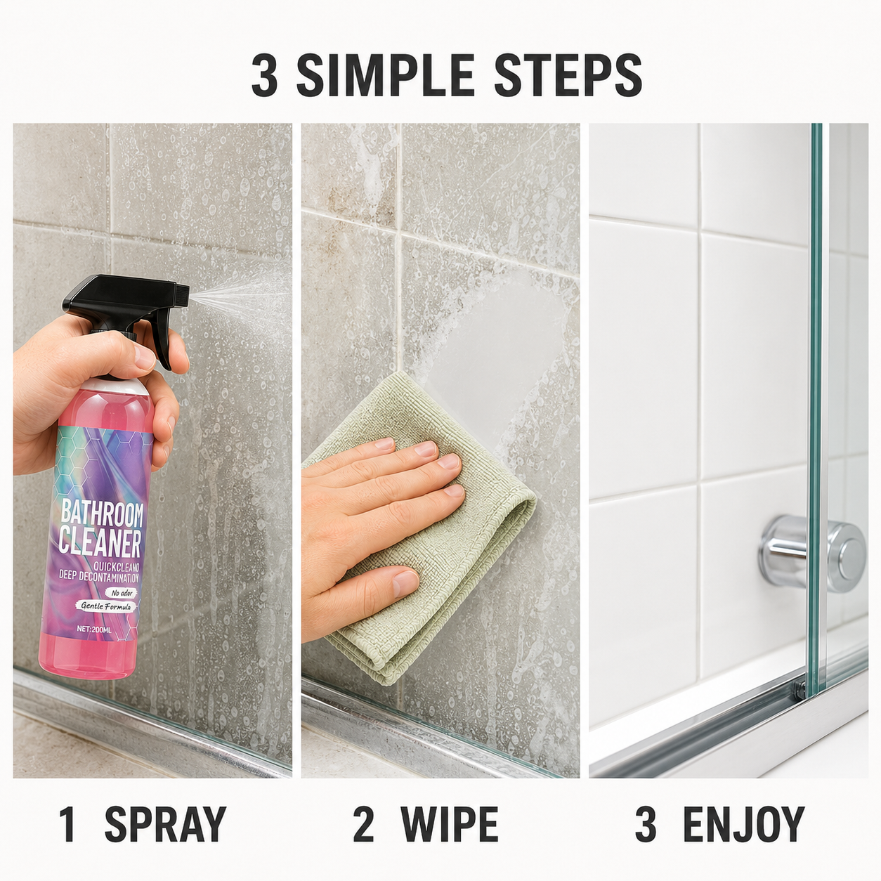 ✨ Bathroom Cleaner: Sparkle in Seconds, No Harsh Fumes