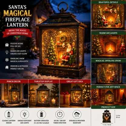 🎅 Santa’s Magical Fireplace Lantern-🎄 Bring the Magic of Christmas Home