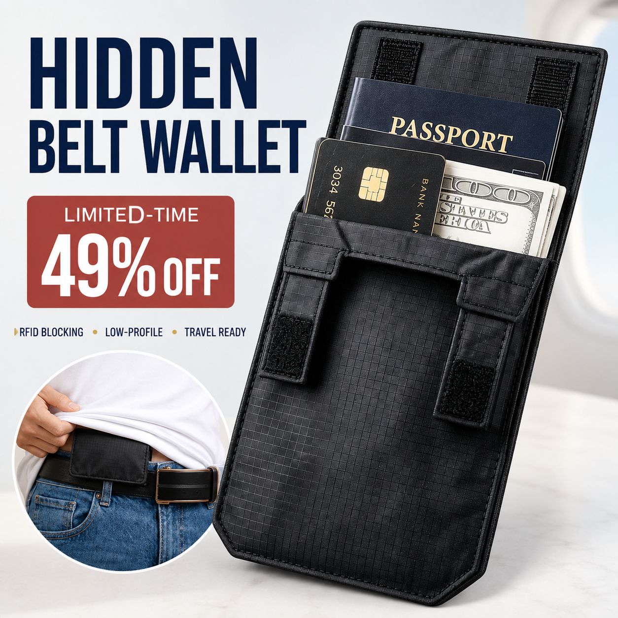 🔥 49% OFF Today | Hidden RFID-Blocking Travel Wallet