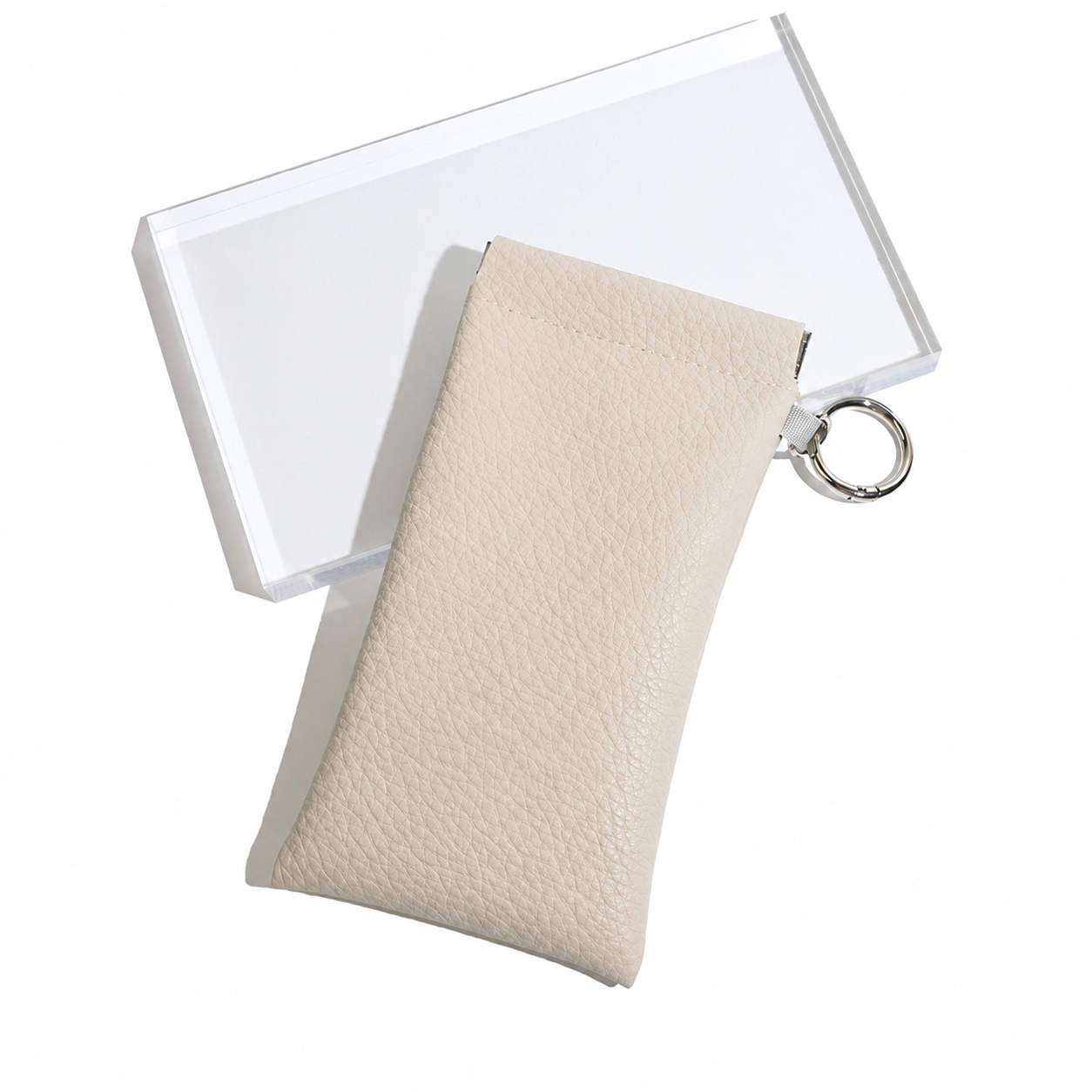 Soft PU Leather Sunglasses Pouch Elastic Opening Eyeglasses Bag