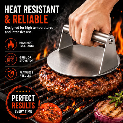 Stainless Steel Burger Press | Smash Burger & Grill Smasher