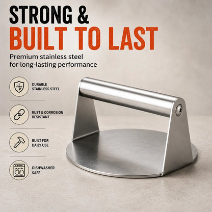 Stainless Steel Burger Press | Smash Burger & Grill Smasher