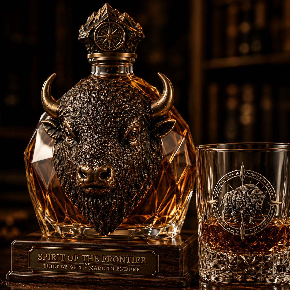 🦬American Bison Frontier Legacy Whiskey Decanter Set🎁