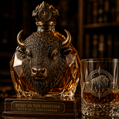 🦬American Bison Frontier Legacy Whiskey Decanter Set🎁