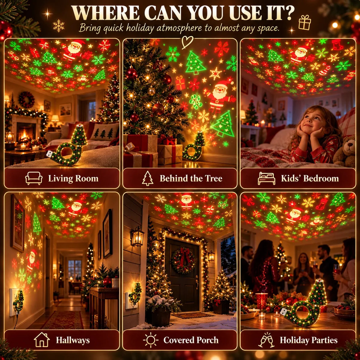 🆕 New Arrival | #1 Best-Seller 🔥🎄Christmas Ceiling Projector – 6 Magical Light Effects for Instant Holiday Magic ✨