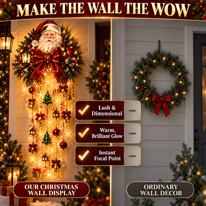 🎅✨ Christmas Magic Cascading Santa Wall Light – A Show-Stopping Holiday Display for Your Home 🎄🏠