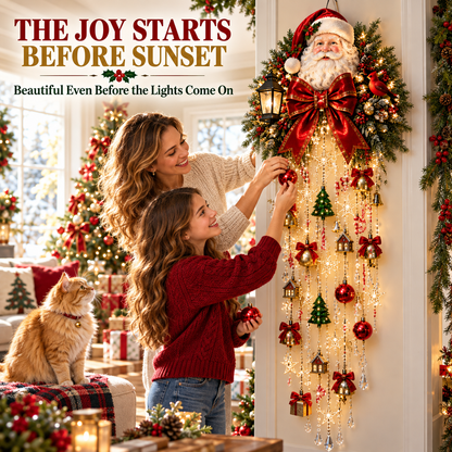 🎅✨ Christmas Magic Cascading Santa Wall Light – A Show-Stopping Holiday Display for Your Home 🎄🏠