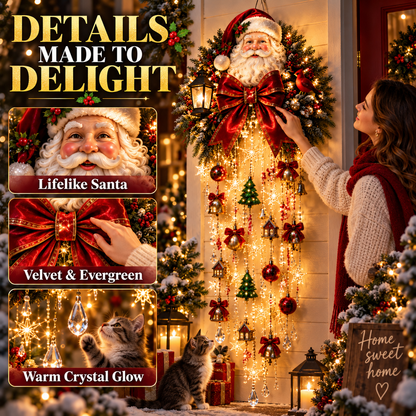 🎅✨ Christmas Magic Cascading Santa Wall Light – A Show-Stopping Holiday Display for Your Home 🎄🏠