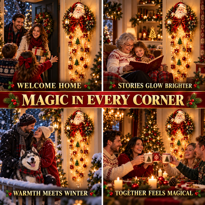 🎅✨ Christmas Magic Cascading Santa Wall Light – A Show-Stopping Holiday Display for Your Home 🎄🏠