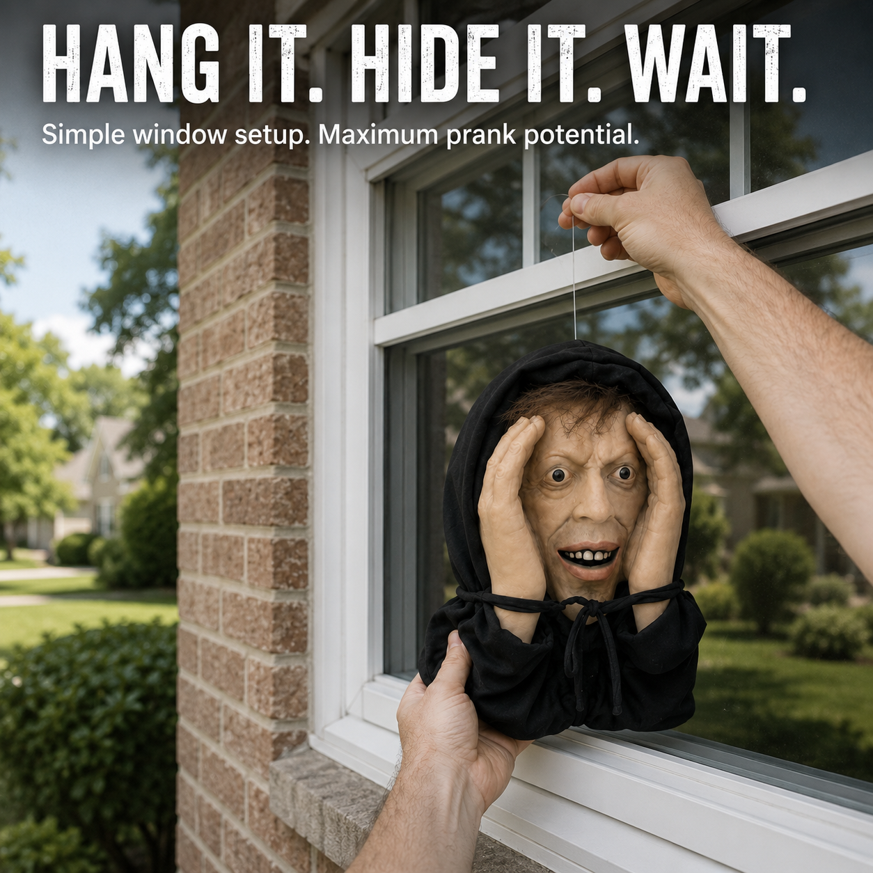 👻 👀Creepy Window Prank Mask – Realistic Halloween Scare Prop