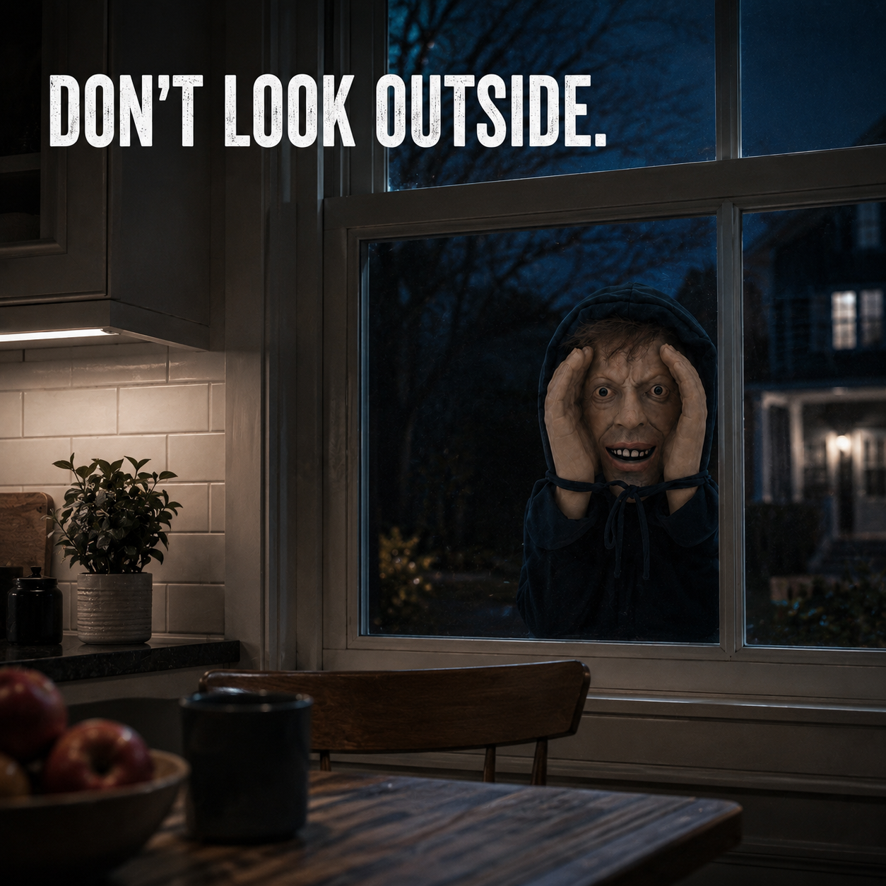 👻 👀Creepy Window Prank Mask – Realistic Halloween Scare Prop