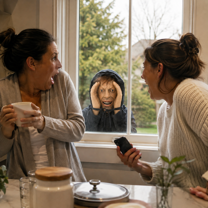 👻 👀Creepy Window Prank Mask – Realistic Halloween Scare Prop