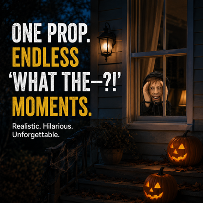 👻 👀Creepy Window Prank Mask – Realistic Halloween Scare Prop