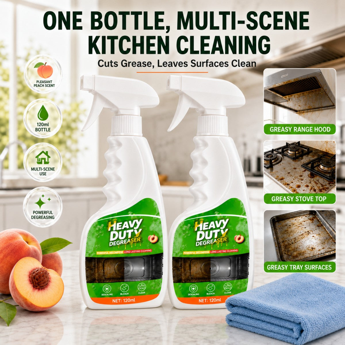 🧽 Heavy-Duty Grease Cleaning Spray – Cut Through Tough Grease Without Endless Scrubbing