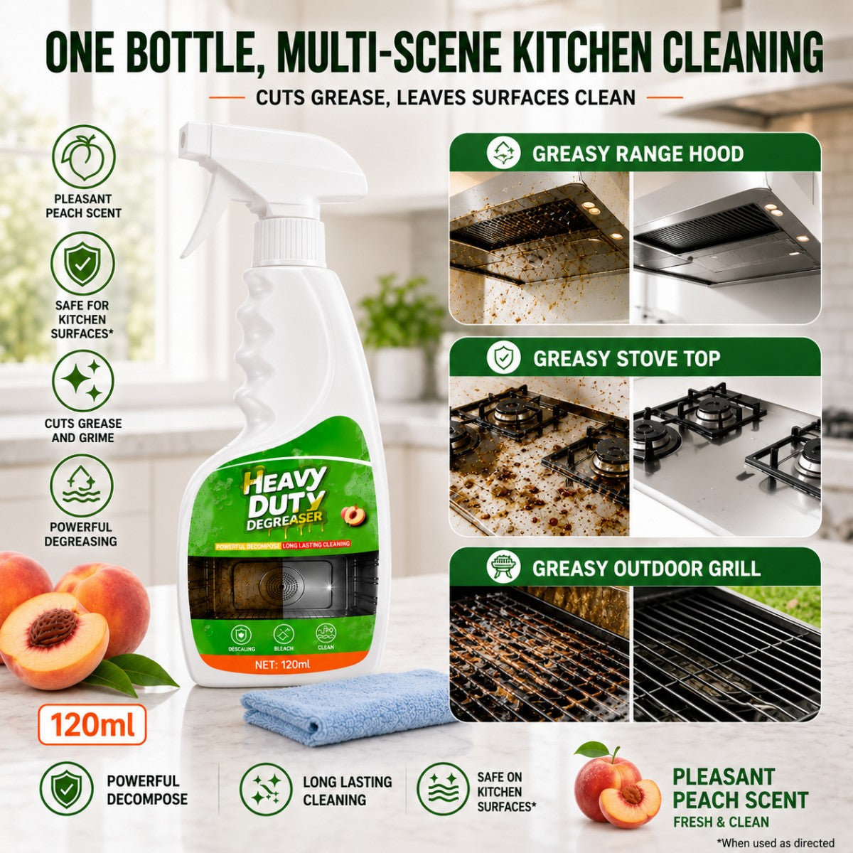 🧽 Heavy-Duty Grease Cleaning Spray – Cut Through Tough Grease Without Endless Scrubbing