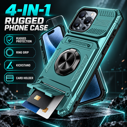 🛡️  Heavy Duty Magnetic Armor Case With Hidden Kickstand And Wallet