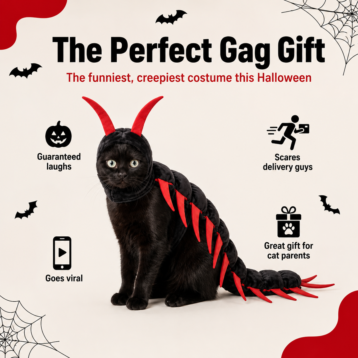 🎃 Creepy Centipede Pet Costume – Funny Halloween Outfit for Pets