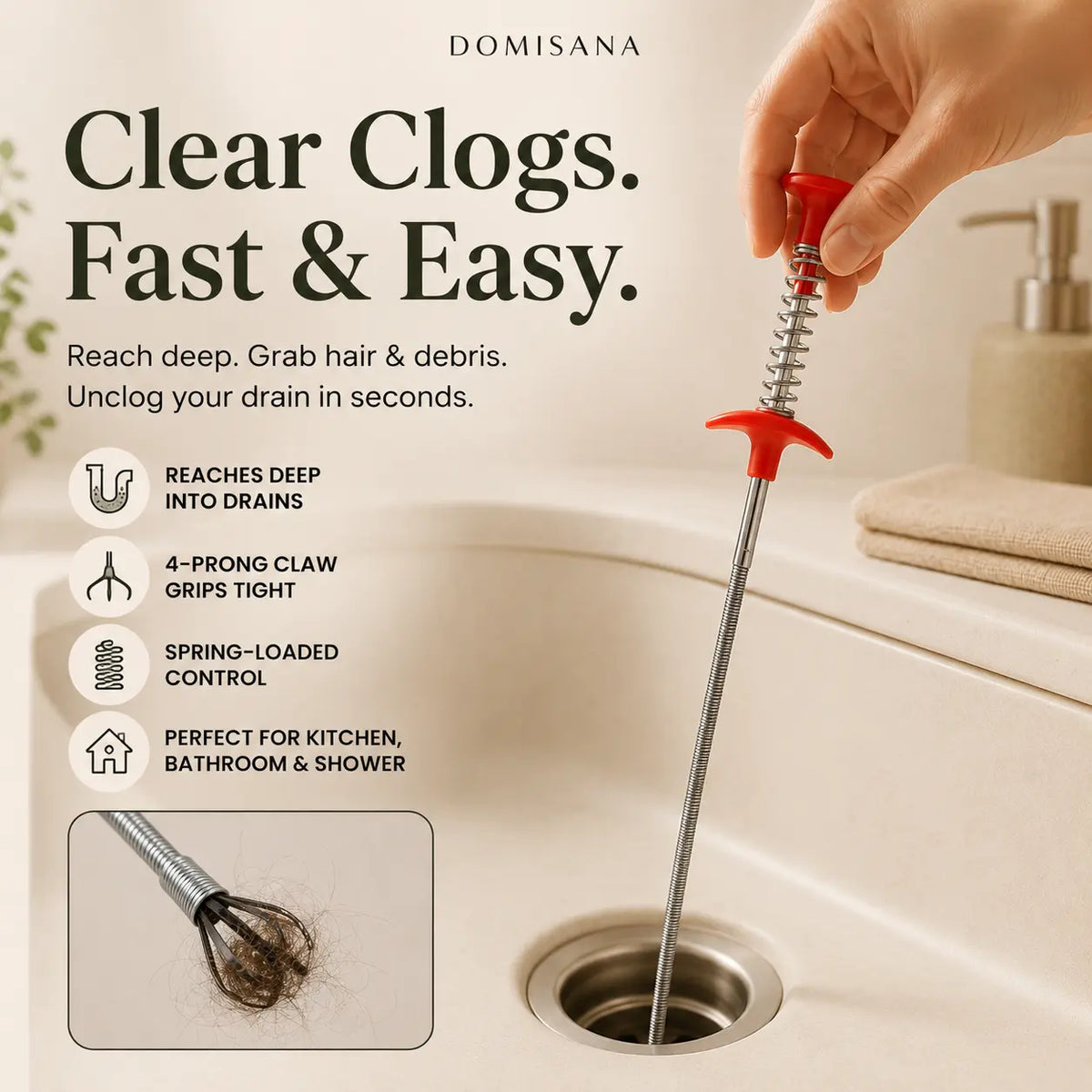 DeepReach Flexible Drain Claw