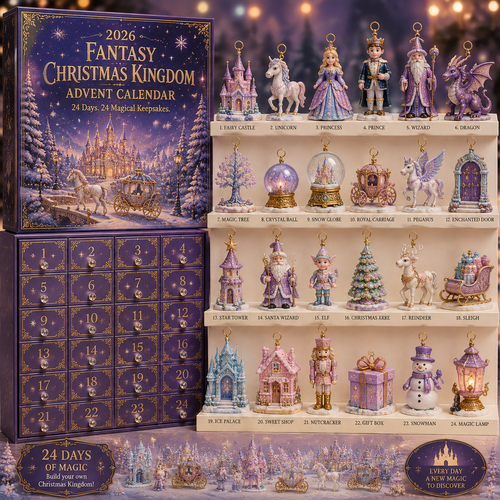 🏰 2026 Fantasy Christmas Kingdom Advent Calendar ✨ | 24-Day Magical Countdown with Fairytale Collectible Ornaments | Enchanted Holiday Gift for Kids