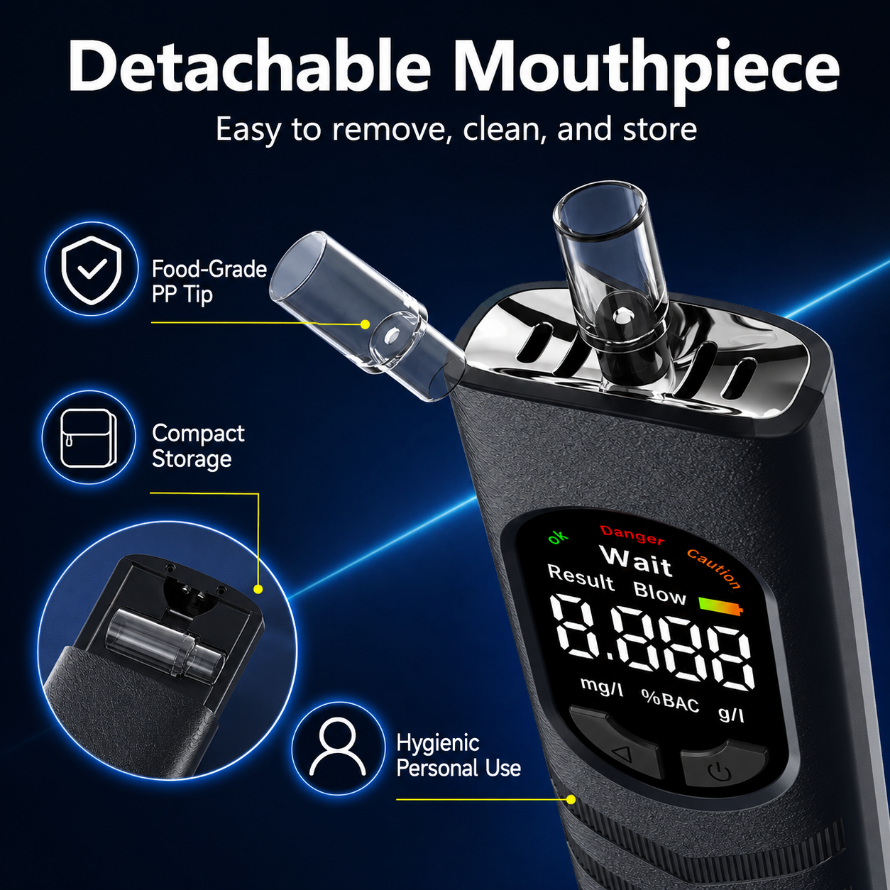 🚕Rechargeable Digital Alcohol Tester with Voice Broadcast