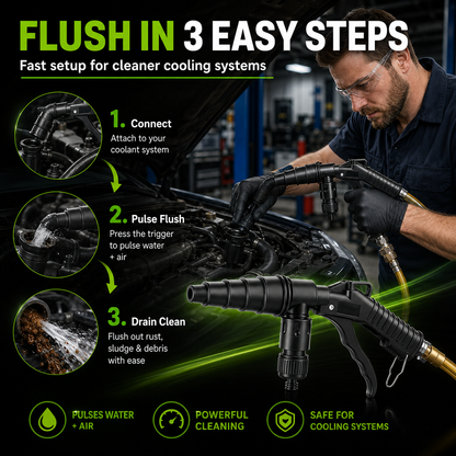 🚗High-Pressure Pulse Flush Gun Kit for Radiator Cleaning