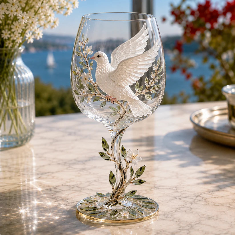 🐦 Nature’s Winged Beauties – 3D Bird Wine Glass Collection