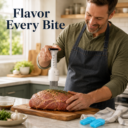 🥩 2-in-1 Meat Tenderizer & Marinade Injector — Deep Flavor for Juicier Steaks, BBQ, Turkey & Roasts 🔥